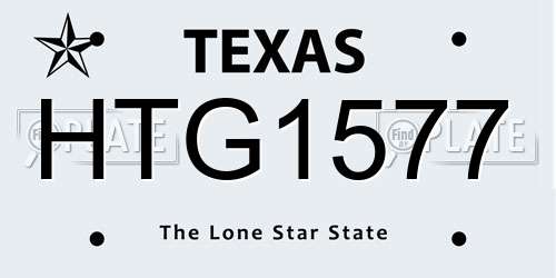 HTG1577 Texas License Plate