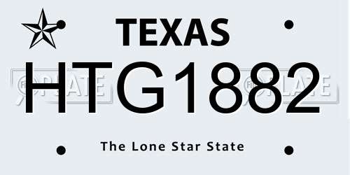 HTG1882 Texas License Plate