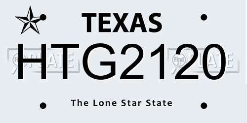 HTG2120 Texas License Plate