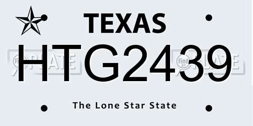 HTG2439 Texas License Plate