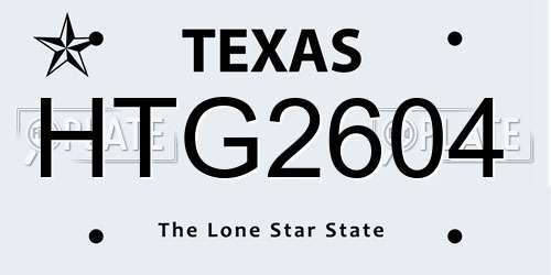 HTG2604 Texas License Plate