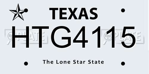 HTG4115 Texas License Plate