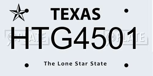 HTG4501 Texas License Plate