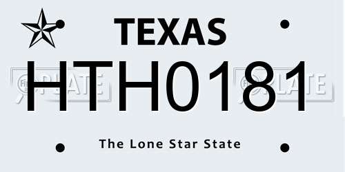 HTH0181 Texas License Plate