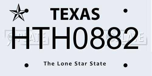 HTH0882 Texas License Plate