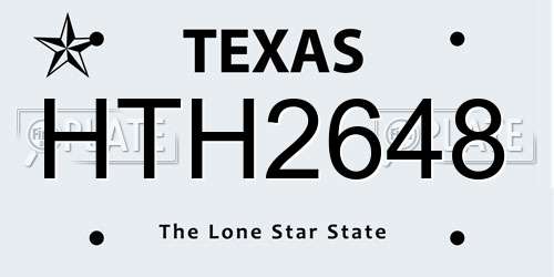 HTH2648 Texas License Plate