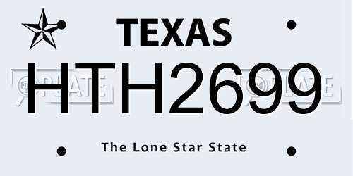HTH2699 Texas License Plate