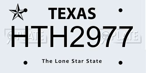 HTH2977 Texas License Plate
