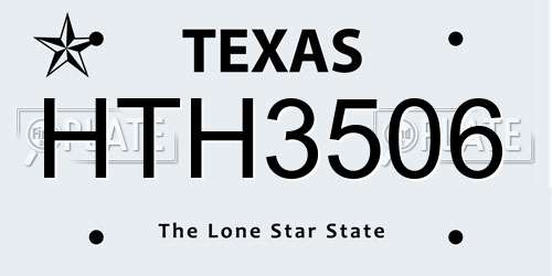 HTH3506 Texas License Plate