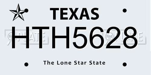 HTH5628 Texas License Plate
