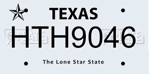 HTH9046 Texas License Plate