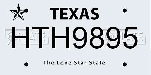 HTH9895 Texas License Plate