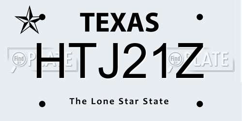 HTJ21Z Texas License Plate