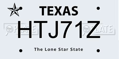 HTJ71Z Texas License Plate