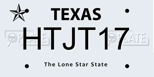 HTJT17 Texas License Plate