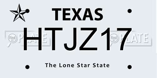 HTJZ17 Texas License Plate