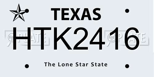HTK2416 Texas License Plate
