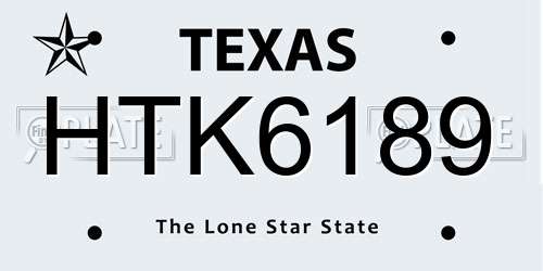 HTK6189 Texas License Plate