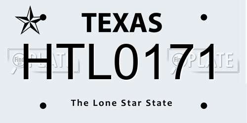 HTL0171 Texas License Plate