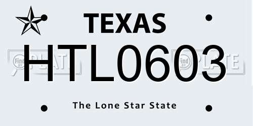 HTL0603 Texas License Plate