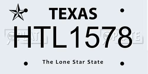 HTL1578 Texas License Plate