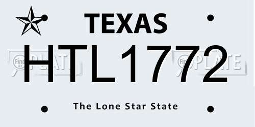 HTL1772 Texas License Plate