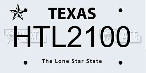 HTL2100 Texas License Plate