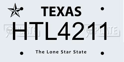 HTL4211 Texas License Plate