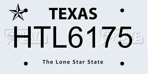 HTL6175 Texas License Plate