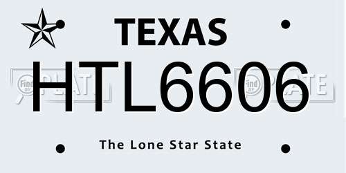 HTL6606 Texas License Plate