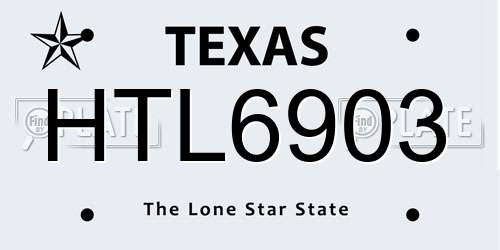 HTL6903 Texas License Plate