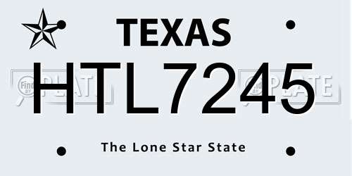 HTL7245 Texas License Plate