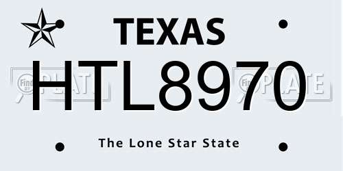 HTL8970 Texas License Plate