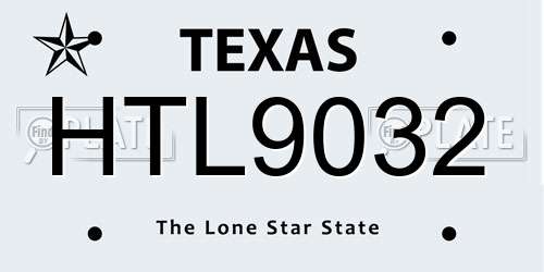 HTL9032 Texas License Plate