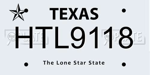 HTL9118 Texas License Plate