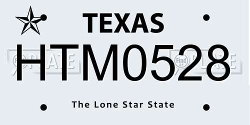 HTM0528 Texas License Plate