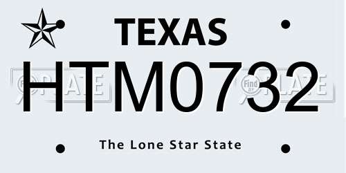 HTM0732 Texas License Plate