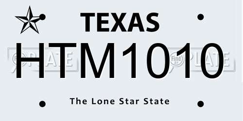 HTM1010 Texas License Plate