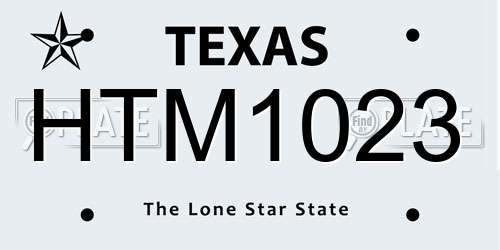 HTM1023 Texas License Plate