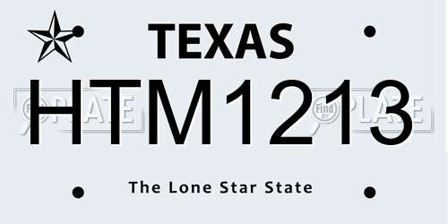 HTM1213 Texas License Plate