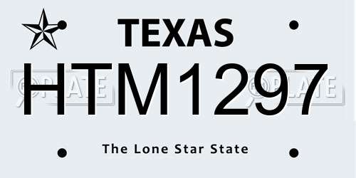 HTM1297 Texas License Plate
