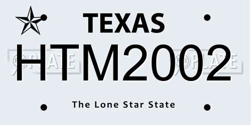 HTM2002 Texas License Plate