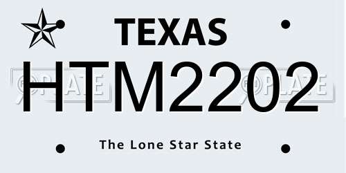 HTM2202 Texas License Plate