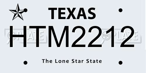HTM2212 Texas License Plate
