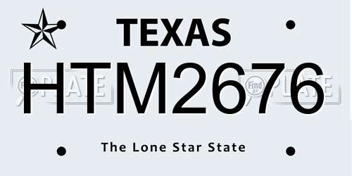 HTM2676 Texas License Plate