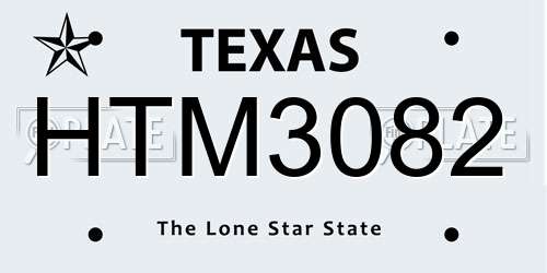 HTM3082 Texas License Plate