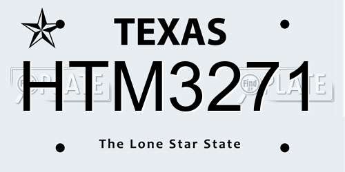 HTM3271 Texas License Plate