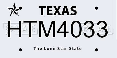 HTM4033 Texas License Plate