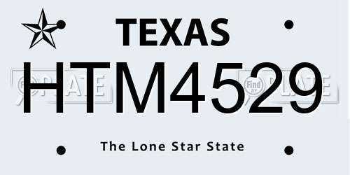 HTM4529 Texas License Plate