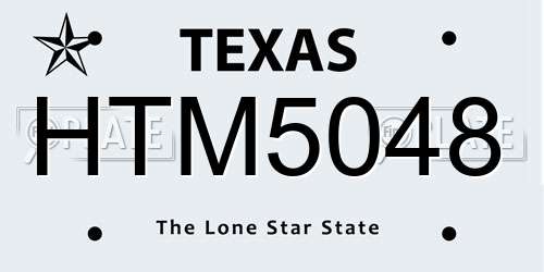 HTM5048 Texas License Plate